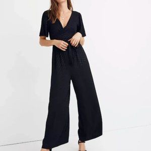 Madewell Wrap-Waist Jumpsuit Wide Leg in Dot Jacquard in xs/2. NWT
